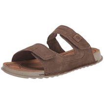 Clarks 남성용 크레스트뷰 이지 플랫 샌들 블랙 가죽 9