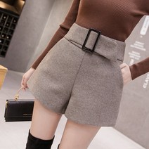여성 따뜻한 모직 체크 반바지 베르니 하늘비즈 A11 F382E675
