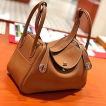 린디 백 두단 소가죽 리치 문양 닥터 여성 숄더 토트, 브라운ㅡ26ㅡ실버버튼