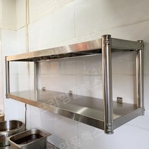 식당 주방 벽선반 스텐 벽 수납장 정리대 선반 벽걸이 수납장, 180 길이 30 폭 40 높이 2단