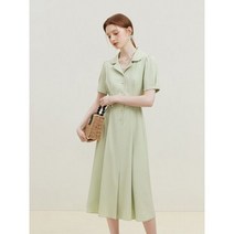 FSLE 여성용 싱글 브레스트 원피스 슬림 A라인 셔츠 롱 스커트 프렌치 스타일 통근 여름