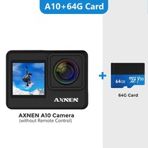 짐벌캠 axnen a10 액션 카메라 4k 비디오 촬영 스포츠 캠 eis 터치 스크린 웹캠 20mp vlog 카메라 와이파이 원격 자동차 dvr 루핑 기록, 64g 카드로, 세트 6