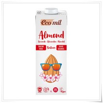 ECOMIL Almond milk 6% sugar free 에코밀 무설탕 아몬드 우유 1L 4개
