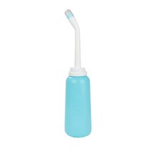 휴대용 비데 수동 클리너 세척기 여행용 임산부를위한 500ml 휴대용 비데 스프레이 핸드 헬드 여행 비데 클렌징 워터 와셔 병, 푸른-