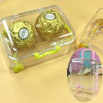 미니 캐리어 피규어 투명 상자 수트케이스 모형 미니 보관함, 핑크