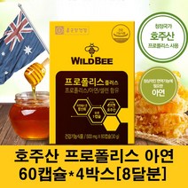 종근당건강 와일드 비 프로폴리스 아연 셀렌 플라보노이드 항산화 건조효모 발효흑마늘 프로폴리스추출물 호주산, 4박스