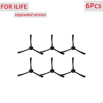진공 로봇 클리너 부품 사이드 브러시 ilife v5 v5s V3 V3s v5pro V50 V55 x5 pro 용 1 차 먼지 필터 걸레 Hepa, [02] 6Pcs