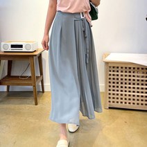 (3col) 얼반란스 시폰 8부 9부 허리밴딩 플리츠 치마바지 핑크 민트 블랙 랩 스커트팬츠