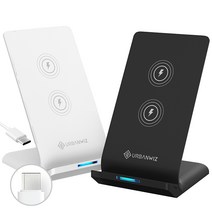 어반위즈 LG G7 듀얼코일 무선충전기 가정용 10W, 어반위즈 가정용 10W 무선충전거치대, 화이트