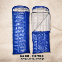 백패킹 오리털 침낭 이불 캠핑 폭신 동계 경량, 딥씨블루 1500g