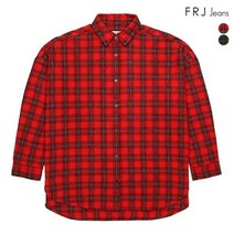FRJ 여성 플란넬 체크 미들기장 셔츠 F94F-SH519A