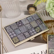 나빌레라 자개명함케이스_패턴3 명함꽂이 자개공예 스틸 명함집, 문양수복(흑)-각인추가