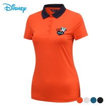 디즈니골프 여성 반팔 카라 배색 티셔츠 DJ2LTS092