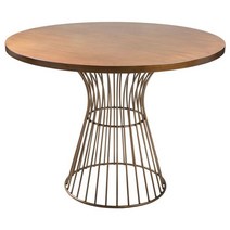 카페 테이블 북유럽 단철 단단한 식탁 커피 숍 밀크 티 숍 미국, 원지름 6075cm 판두께 3cm(금발)