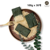 오복떡집 쑥인절미 쑥떡 개별 낱개 포장 찹쌀 떡 해풍 제주 한라산 국산 쑥 개떡 콩고물 인절미 콩가루 버무리 아침 식사 대용 간식 한끼 선물 추천 맛집 주문, 30개, 개별포장 1개당 100그람