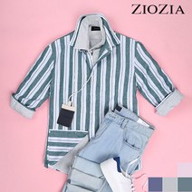 지오지아 7부 린넨 혼방 카라 셔츠 ABA2WC1173