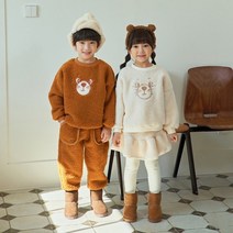 [이모맘] F/W 아동유아 남매룩 뽀그리 곰돌이 치랭세트& 뽀그리 곰돌이 바지세트 커플룩 HA04