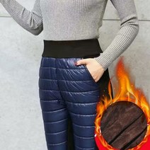 우모복 백패킹 우모 보온 패딩 다운 바지 두꺼운 벨벳 안감 코튼 겨울 따뜻한 여성 탄성 허리 스키니 연필 캐주얼 대형 6xl pantalones