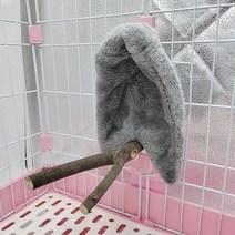 실내 대형 애완동물 새장 1 pcs 부드러운 플러시 새 해먹 겨울 방풍 새 앵무새 침대, 회색, m