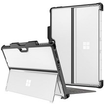 Fintie for Microsoft Surface Pro 8 2021 발매 13 인치 케이스 타입 커버 소프트 TPU 펜 홀더 부착 전면 보호형 스탠드 보호 기능 첨부 킥 스탠드 케이스 경량 박형 내충격(클리어)