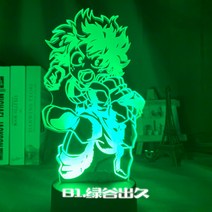 나의 히어로 아카데미아 LED 16색 조명 무드등 침실등 수면 미도리야 이즈쿠 토도로키 쇼토 토가 히미코, D.B1 그린밸리 블랙 베이스 + 리모컨