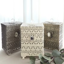 엔틱 미니 휴지통 화장대 인테리어 소품 정리 수납 보관함, 02_사각_주석