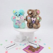 마테 곰돌이 만들기 DIY 키트 귀여운 곰돌이 인형, 브라우니 마테（Multi Brown）