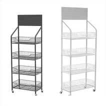 편의점 식품 가게 슈퍼 진열대 과자 빵 매대 음료, 상세이페이지 참고, 화이트 50x30x167 + 휠