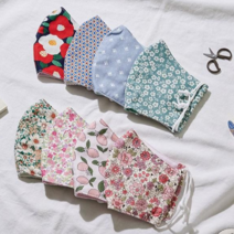 속지 3중거즈 총 4겹 패션 황사 마스크 빨아 쓰는 순면마스크, 동백