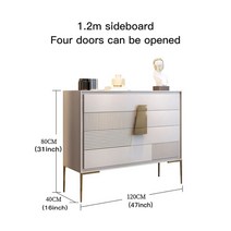 수납장 거실 높은 거실장 다용도 미니멀리스트 모던 사이드 보드 대리석 캐비닛 보관함 락 가, 2.12 m side board