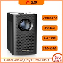 HONGTOP글로벌 버전 S30 맥스 미니 4K 프로젝터 LED BT WIFI 풀 HD 1080P 키스톤 보정 휴대용, [01] S30 Black, [02] 미국 플매트 카펫 매트 카펫 매트 카펫 러그