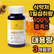 면역력 기침 가래 몸속 코 감기 축농증 혓바늘 구내염 입병 잔기침 마른 기침 비염 기관지염 만성 염증 항염 에좋은 영양제 약 3개월분 고함량 대용량 프로폴리스 아연 식약처 인증, 90정, 1개