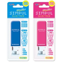 jn 종이나라 심플테이프스탬프형 풀테이프 색상랜덤, 단품