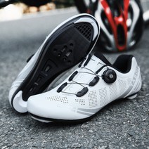 TABOLU 로드바이크 MTB 입문용 클릿슈즈 평페달슈즈 자전거신발, 47, 화이트(로드클릿)