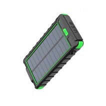 태양광 태양열 충전기 배터리 휴대용 파워뱅크 고속충전 차박 차량 발전 은행 방수 80000mah usb 포트 외부 xiaomi 5s 스마트폰 power bank with led, 초록
