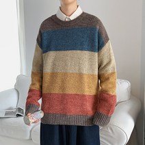 가을겨울 ins 스웨터 남 멋스러운 캐주얼룩 개성있는 니트 아우터 코트