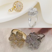 행운 회전 클로버 반지 원 조절 링