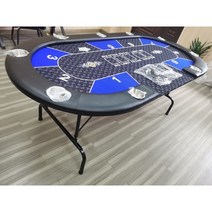 홀덤테이블 보드게임 바카라 포커 워크샵게임 공간활용 카드게임 텍사스, 파란색과 검정색 표준 240 x 120CM