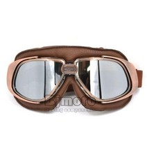 선글라스 스포츠 보호 차 세계 대전 빈티지 오토바이 가죽 안경 모토크로스 오프로드 유연한, Silver Lens