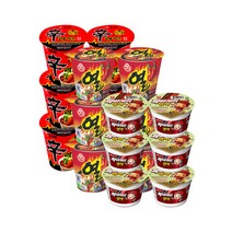 농심 신라면 소컵 6개 + 오뚜기 열라면 소컵 6개 + 농심 짜파게티 범벅 6개, 18개