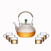MONTHERIA 몬테리아 다기세트 다도세트 찻잔세트 선물용다기 도자기 찻잔 세트, D4-750ml찻주전자+잔6p