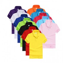 pk기본 심플 반팔 컬러 단추형 남녀공용 카라 피케 티셔츠 단체복