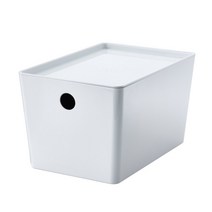 이케아 KUGGIS 쿠기스 수납함+뚜껑 화이트