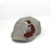 헌팅캡 빅사이즈 XXL 그레이 잔체크 린넨 대두 베레모 뜨레 여름 골프 운동 등산 데일리 큰머리모자