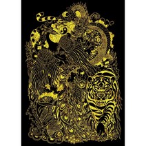 사신 추상 큐빅 구슬자수 만들기 선물 대형 diy 보석십자수 재료 세트, 110x150cm 전체 원형 큐빅