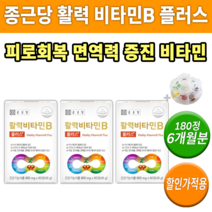 활력 비타민b 플러스 비타민 b군 b1 b2 b6 b12 종근당 종합 멀티 비타민제 +알약통 남자 남성 여자 여성 피로 회복 에 도움되는 건강 보조 식품 30대 40대 50대 몸, 3박스(180정) 6개월분 *할인(-28000원)*
