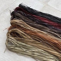 [16컬러] 얇은 보테가 가죽 레이스끈 3mm 공예용 인조 가죽줄, 와인
