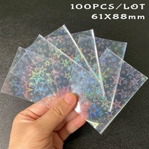 해외 카드 보드 게임 카드 슬리브 스위트 하트 호일 투명 레이저 클리어 YGO PKM 사진 Kpop 프로텍터 트레, 17 BIGSTARS61x88mmTOP