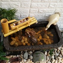 해외 대나무 유수석조 도자기 어항탕가습 필터 대나무 조형-104612, 02.길이 40cm 항아리 안가져오