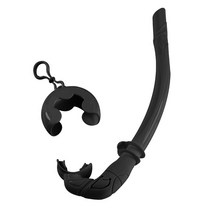 컴팩트 보관 케이스가있는 실리콘 접이식 스노클링 튜브 남녀 공통 롤 스노클링 스쿠버 다이빙 수중 전문 스노클링, 검은색